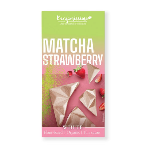 Bio Vegan Chocolate Matcha Strawberry, 60g | Benjamissimo