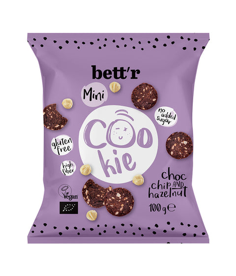 Organski mini kolačići Choc chip i lješnjaci